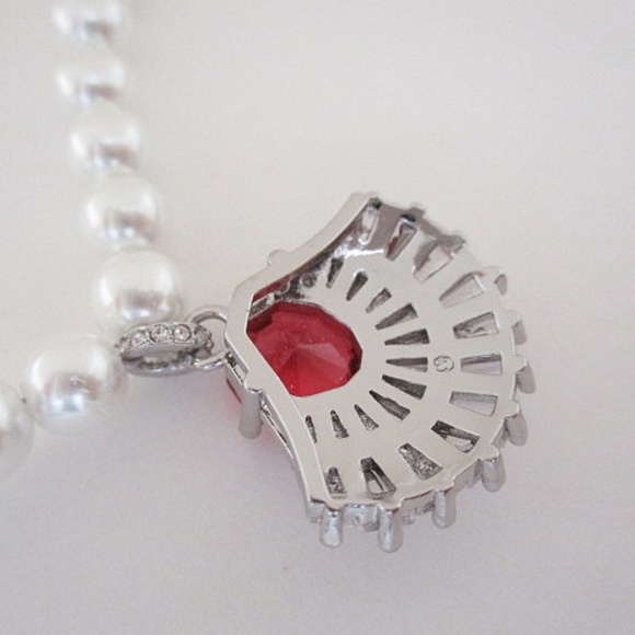 SWAROVSKI White & Red Necklace - Picture 3 of 7